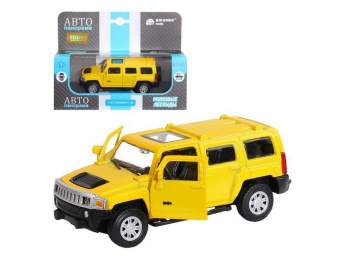 Машина ''АВТОПАНОРАМА'' Hummer H3, желтый, 1/43, инерция, в/к 17,5*12,5*6,5 см