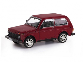 Машина ''АВТОПАНОРАМА'' ВАЗ 21214, 1/22, бордовый, инерция, в/к 24,5x12,5x10,5 см