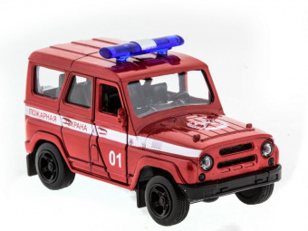 Машина ''АВТОПАНОРАМА'' инерц. УАЗ-469 (пожарная) 1/50, в/к 12*7*5,5 см