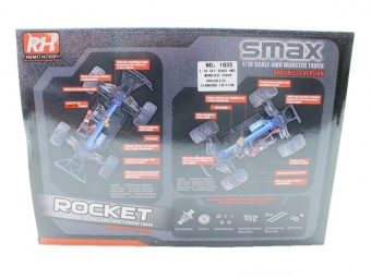 Радиоуправляемый монстр Remo Hobby SMAX Brushless (синий) 4WD 2.4G 1/16 RTR