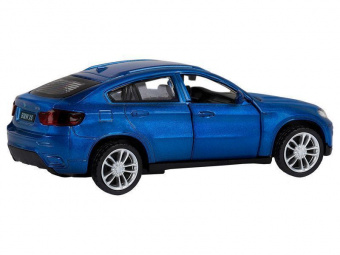 Машина АВТОПАНОРАМА BMW X6, 1/43, синий, инерция, откр. двери, в/к 17,5*12,5*6,5 см