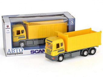 Машина ''АВТОПАНОРАМА'' SCANIA (самосвал) 1/40 инерц., в/к 28*14*12