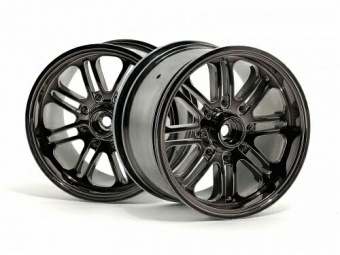 Диски трак 1/8 - 8 SPOKE BLACK CHROME (83x56MM / HEX14) 2шт замена #3138
