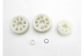 Output gears, 33T (2)/ drive dog carrier/ output shaft spacer