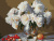Картина по номерам с цв. схемой на холсте (30х40) НАТЮРМОРТ С БЕЛЫМИ ПИОНАМИ (23 цвета)