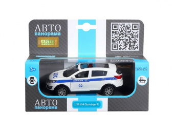 Машина АВТОПАНОРАМА KIA SPORTAGE R, Полиция, 1/39, инерция, откр. двери, в/к 17,5*12,5*6,5 см