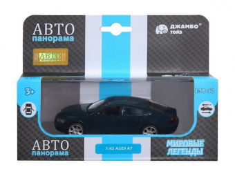 Машина ''АВТОПАНОРАМА'' Audi A7, зеленый, 1/43, инерция, в/к 17,5*12,5*6,5 см