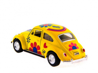 Машина Kinsmart 1967 Volkswagen Classical Beetle with printing инерция (1/12шт.) 1:32 б/к