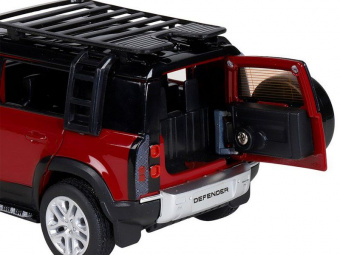 Машина АВТОПАНОРАМА Land Rover Defender 110, 1/32, красный, свет, звук, в/к 17,5*13,5*9 см