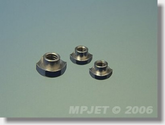 Гайка шестигранная врезная M4, сталь, никелевое покрытие, MPJet, 4шт.