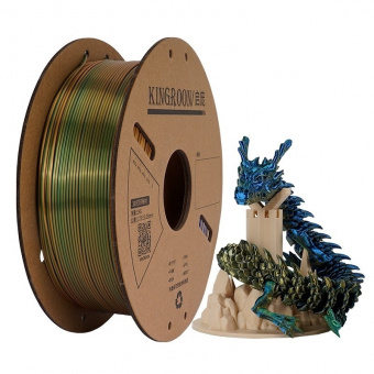Филамент Kingroon PLA Tri Color Silk Golden-Green-Blue 1.75mm 1KG