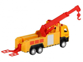 Машина ''АВТОПАНОРАМА'' VOLVO FM Эвакуатор, желтый, 1/72, инерция, в/к 17,5*13*6,5 см