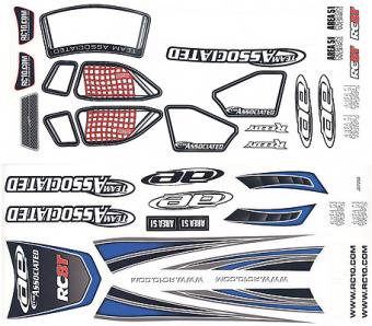Наклейки кузова - RC8T RTR body wrap (blue)