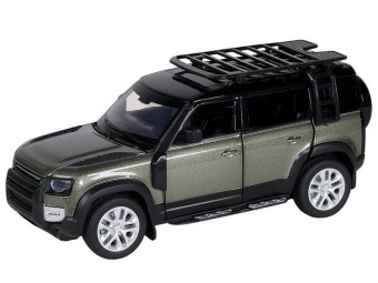 Машина АВТОПАНОРАМА Land Rover Defender 110, 1/32, зеленый, свет, звук, в/к 17,5*13,5*9 см