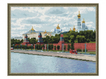 Картина мозаикой с нанесенной рамкой 40х50 МОСКВА. КРЕМЛЬ (30 цветов)