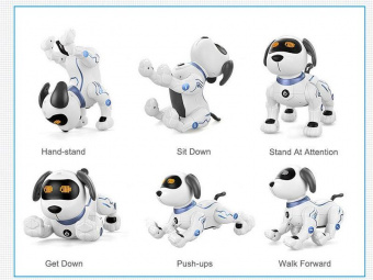 Радиоуправляемая робот-собака LENENG TOYS K16 звук, свет, танцы, сенсор