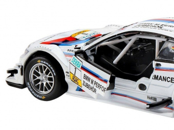 Машина ''АВТОПАНОРАМА'' BMW M3 DTM, белый, 1/32, свет, звук, инерция, в/к 17,5*13,5*9 см