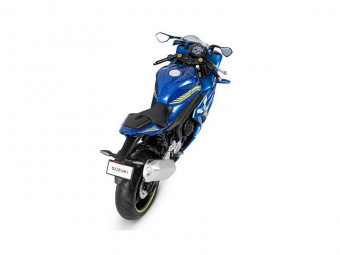 Мотоцикл АВТОПАНОРАМА SUZUKI GSR-R1000, 1/12, металл, синий, свободный ход колес