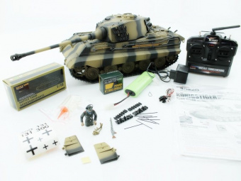 Р/У танк Torro King Tiger (башня Henschel) 1/16 2.4G, ИК-пушка, деревянная коробка
