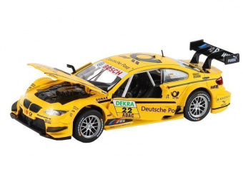 Машина ''АВТОПАНОРАМА'' BMW M3 DTM, желтый, 1/32, свет, звук, инерция, в/к 17,5*13,5*9 см