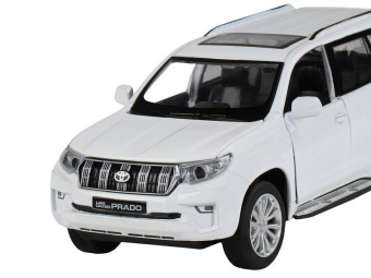 Машина ''АВТОПАНОРАМА'' Land Cruiser Prado, белый, 1/32, свет, звук, инерция, в/к 17,5*13,5*9 см