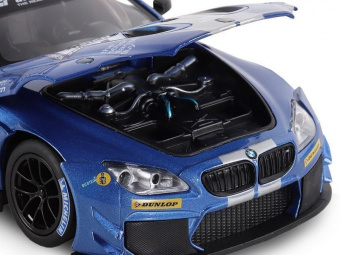 Машина ''АВТОПАНОРАМА'' BMW M6 GT3, синий, 1/24, свет, звук, в/к 24,5*12,5*10,5 см