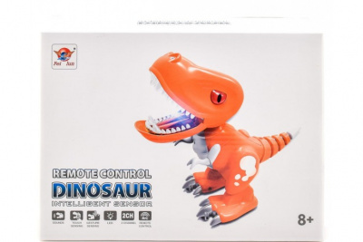 Радиоуправляемый динозаврик - звук, свет, оранжевый