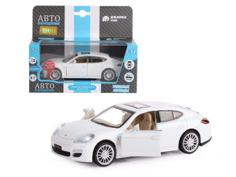 Машина ''АВТОПАНОРАМА'' Porsche Panamera S, белый, 1/32, свет, звук, инерция, в/к 17,5*13,5*9 см