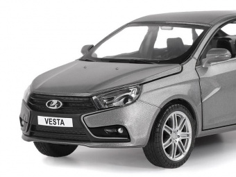 Машина ''АВТОПАНОРАМА'' LADA VESTA седан, 1/24,  серый, свет. звук. эффекты, в/к 24,5x12,5x10,5 см