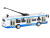 Троллейбус ''Автопанорама'', синий, 1/90, свет, звук, инерция, в/к 22*13,5*5,8 см