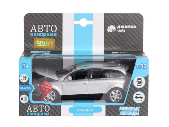 Машина ''АВТОПАНОРАМА'' Audi Q7, серебряный, 1/32, свет, звук, инерция, в/к 17,5*13,5*9 см