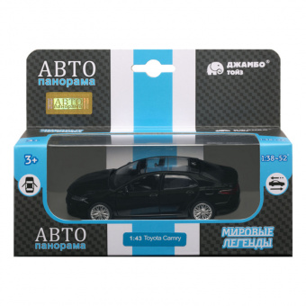 Машина АВТОПАНОРАМА Toyota Camry, черный, 1/43, откр. двери, инерция, в/к 17,5*12,5*6,5 см