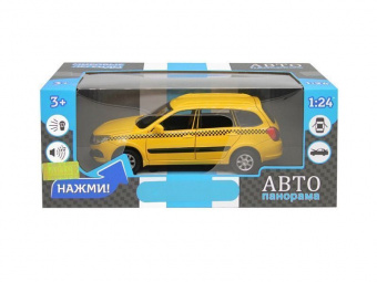 Машина ''АВТОПАНОРАМА'' LADA GRANTA CROSS ТАКСИ, желтый, 1/24, свет, звук, в/к 24,5*12,5*10,5 см