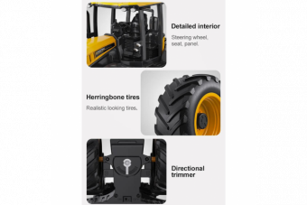 Радиоуправляемый фермерский трактор JCB с прицепом 2.4G масштаб 1:16