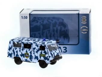 Машина ''АВТОПАНОРАМА'' инерц. УАЗ-452 (ОМОН) 1/50, в/к 12*7*5,5 см