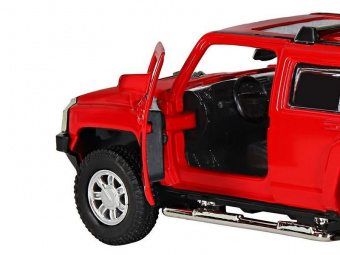Машина ''АВТОПАНОРАМА'' Hummer H3, красный, 1/32, свет, звук, инерция, в/к 17,5*13,5*9 см