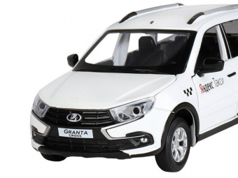 Машина ''АВТОПАНОРАМА'' Яндекс.Такси LADA GRANTA CROSS, белый, 1/24, свет, звук, в/к 24,5*12,5*10,5см