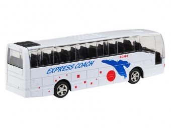 Автобус ''Автопанорама'', белый, 1/90, свет, звук, инерция, в/к 22*13,5*5,8 см
