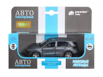 Машина ''АВТОПАНОРАМА'' Porsche Cayenne S, серый перламутр, 1/43, инерция, в/к 17,5*12,5*6,5 см