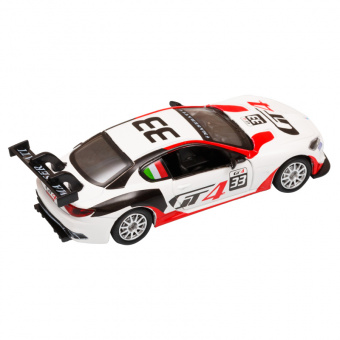 Машина АВТОПАНОРАМА Maserati Gran Turismo MC GT4, белый, 1/43, откр. двери, в/к 17,5*12,5*6,5 см