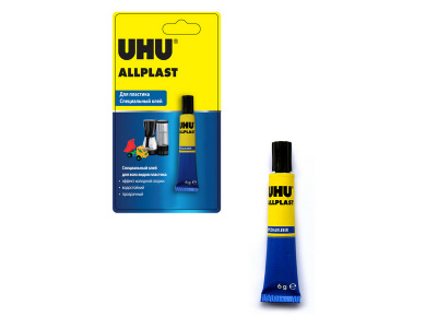 Клей универсальный для всех видов пластиков UHU Allplast, 6 г, блистер