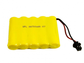 Аккумулятор Ni-Cd 700mAh, 6V для автомоделей WPL B-14, B-24, C-14, C-24, B-16, B-36 (без пропорционального серво)
