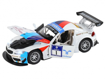 Машина ''АВТОПАНОРАМА'' BMW Z4 GT3, белый, 1/32, свет, звук, инерция, в/к 17,5*13,5*9 см