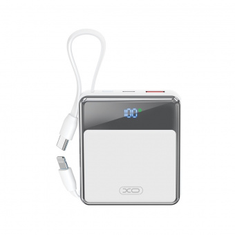 Мини цифровое быстрое зарядное устройство 10 000 mAh QC 22,5 Вт/PD 22,5 Вт PR224 Белый