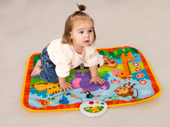 Интерактивная игрушка Kids Hits Музыкальный коврик с огоньками Обезьянка и ее друзья