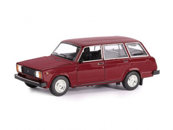 Машина ''АВТОПАНОРАМА'' ВАЗ 2104, 1/24, бордовый, инерция, в/к  24,5x12,5x10,5 см
