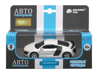 Машина ''АВТОПАНОРАМА'' Audi R8 GT, белый металлик, 1/43, инерция, в/к 17,5*12,5*6,5 см