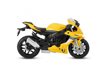 Мотоцикл АВТОПАНОРАМА YAMAHA YZF-R1, 1/18, металл, желтый, свободный ход колес