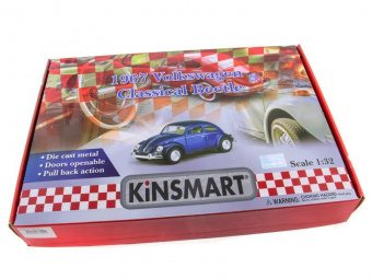 Машина Kinsmart ''Volkswagen Classical Beetle'' инерция (1/12шт.) 1:32 б/к