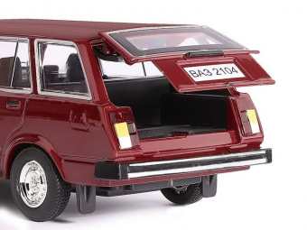 Машина ''АВТОПАНОРАМА'' ВАЗ 2104, 1/24, бордовый, инерция, в/к  24,5x12,5x10,5 см